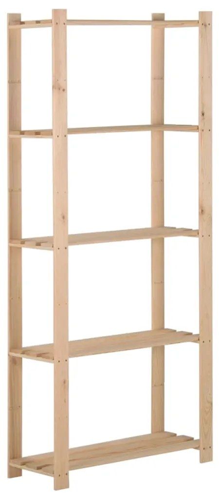 Unidade arrumação 5 prateleiras 80x28,5x170 cm pinho maciço