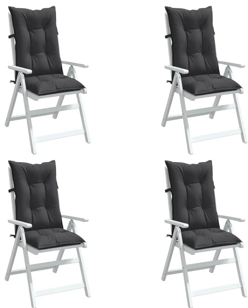 Almofadões para cadeiras altas 4 pcs mesclado tecido antracite