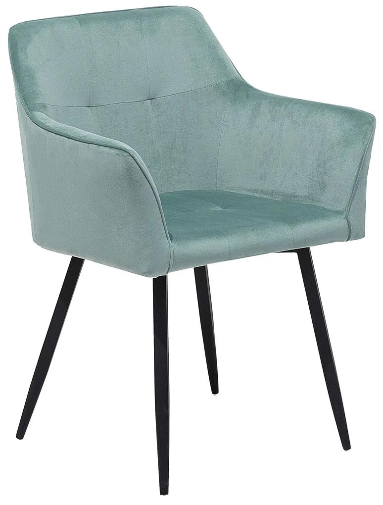 Conjunto de 2 cadeiras de veludo verde menta JASMIN Beliani