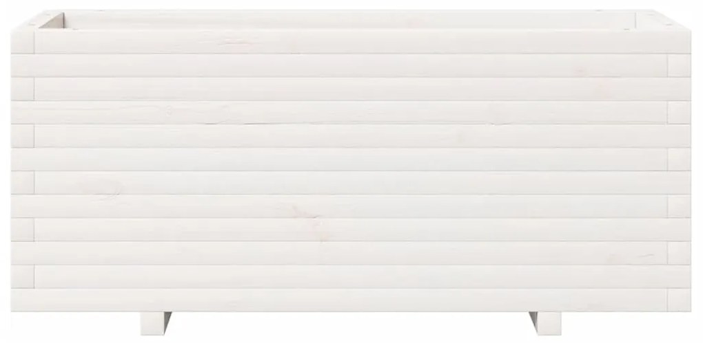 Vaso/floreira de jardim 110x40x49,5 cm pinho maciço branco