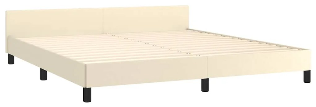 Estrutura cama c/ cabeceira sem colchão 180x200 cm creme
