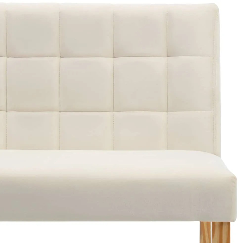 Banco 140 cm veludo cor creme