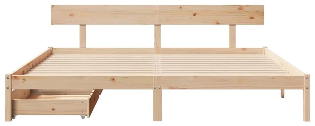 Cama sem colchão 200x200 cm madeira de pinho maciça