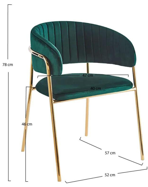 Cadeira Moniel Golden Veludo - Verde