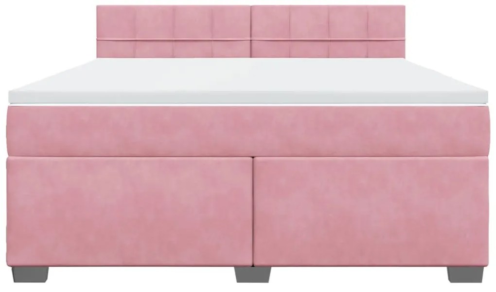 Cama com molas/colchão 180x200 cm veludo rosa