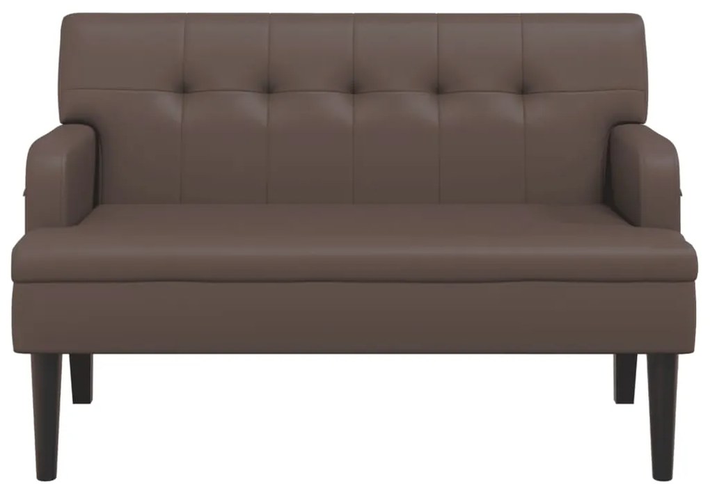 Banco com encosto 112x65,5x75 cm couro artificial castanho