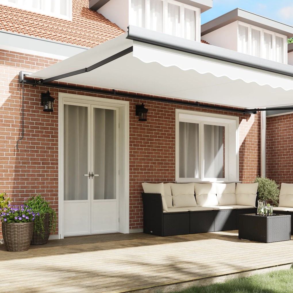 Toldo Retrátil Manual vidaXL Branco 500x300 cm, Tecido de Substituição