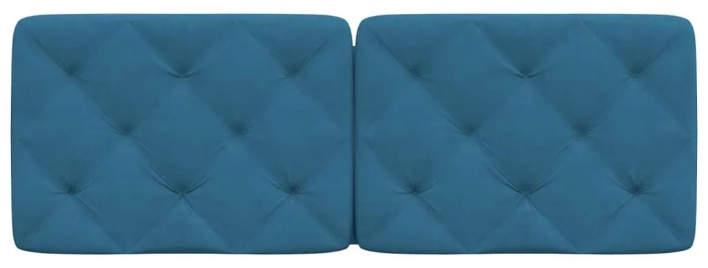Almofadão de cabeceira 120 cm veludo azul