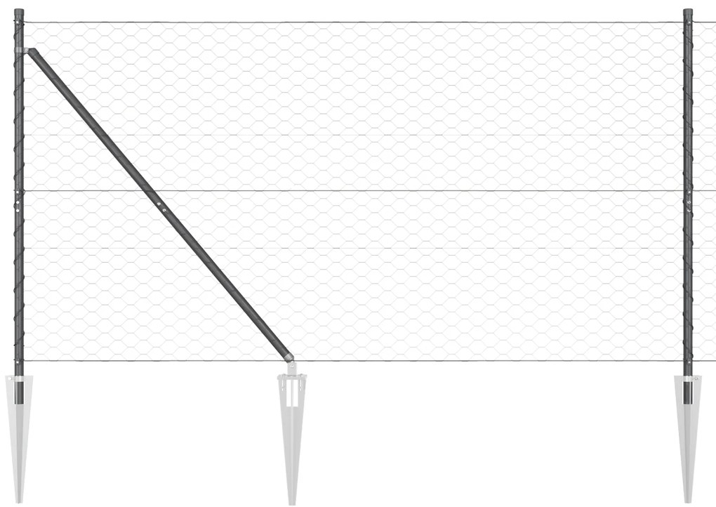 Cerca Hexagonal vidaXL Cinza 1,2x10 m Aço