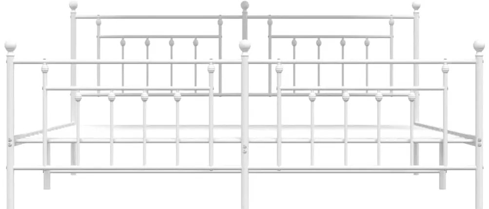 Estrutura de cama com cabeceira e pés 193x203 cm metal branco
