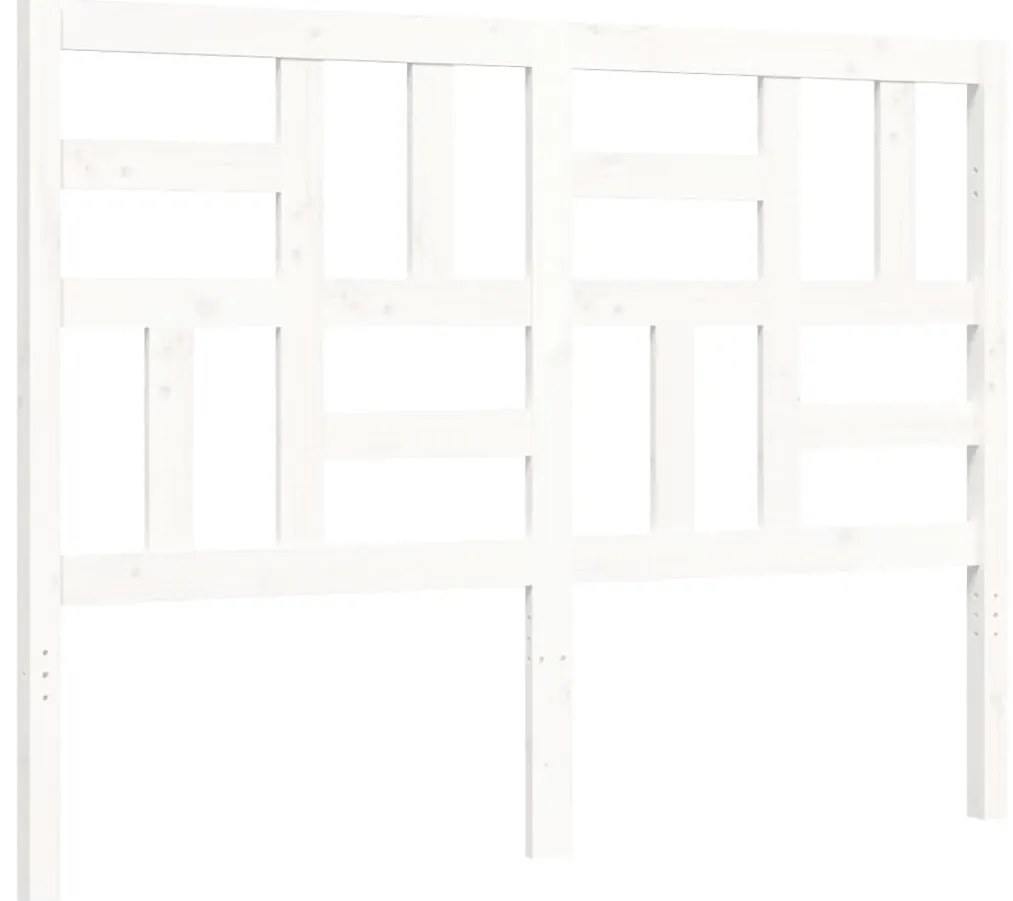 Cama sem colchão 140x200 cm madeira de pinho maciça branco