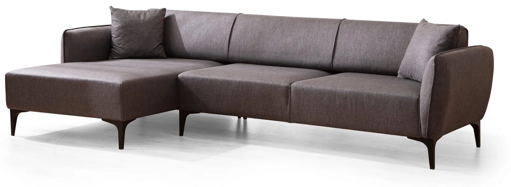 Sofá de Canto Belissimo – Cinzento Escuro – 140 x 270 cm