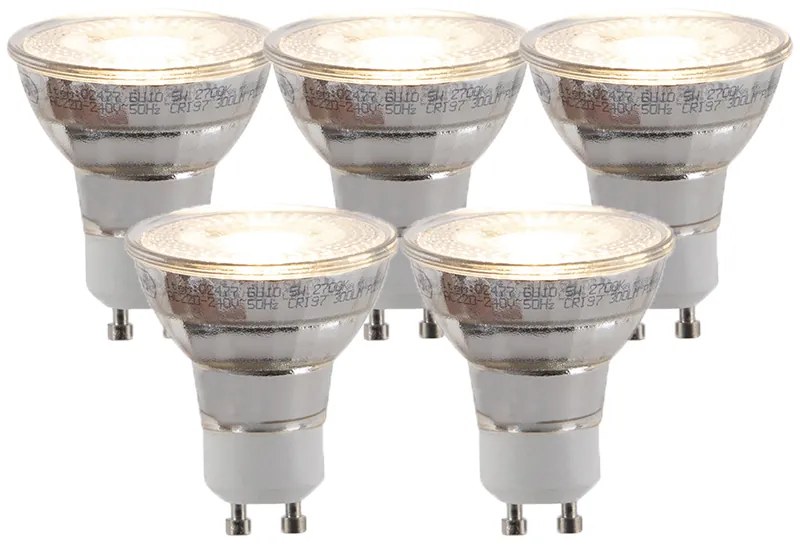 Conjunto de 5 lâmpadas LED reguláveis em 3 etapas GU10 5W 260lm 2700K