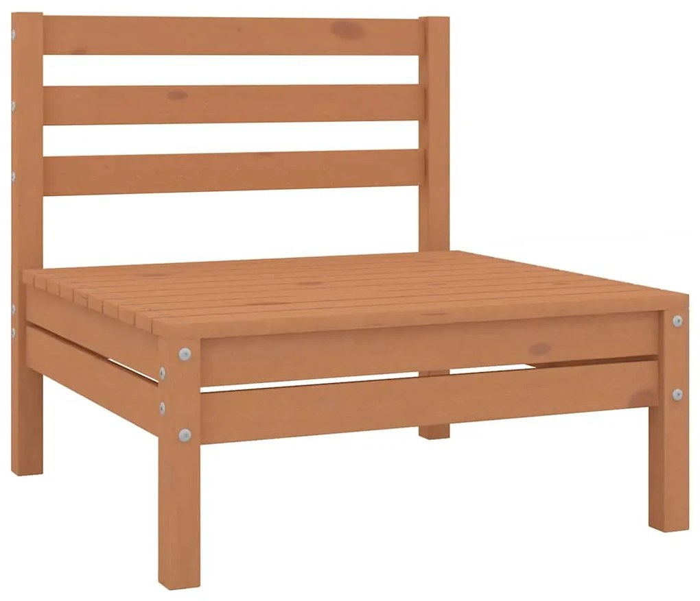 Sofás de centro para jardim 4 pcs pinho maciço castanho mel