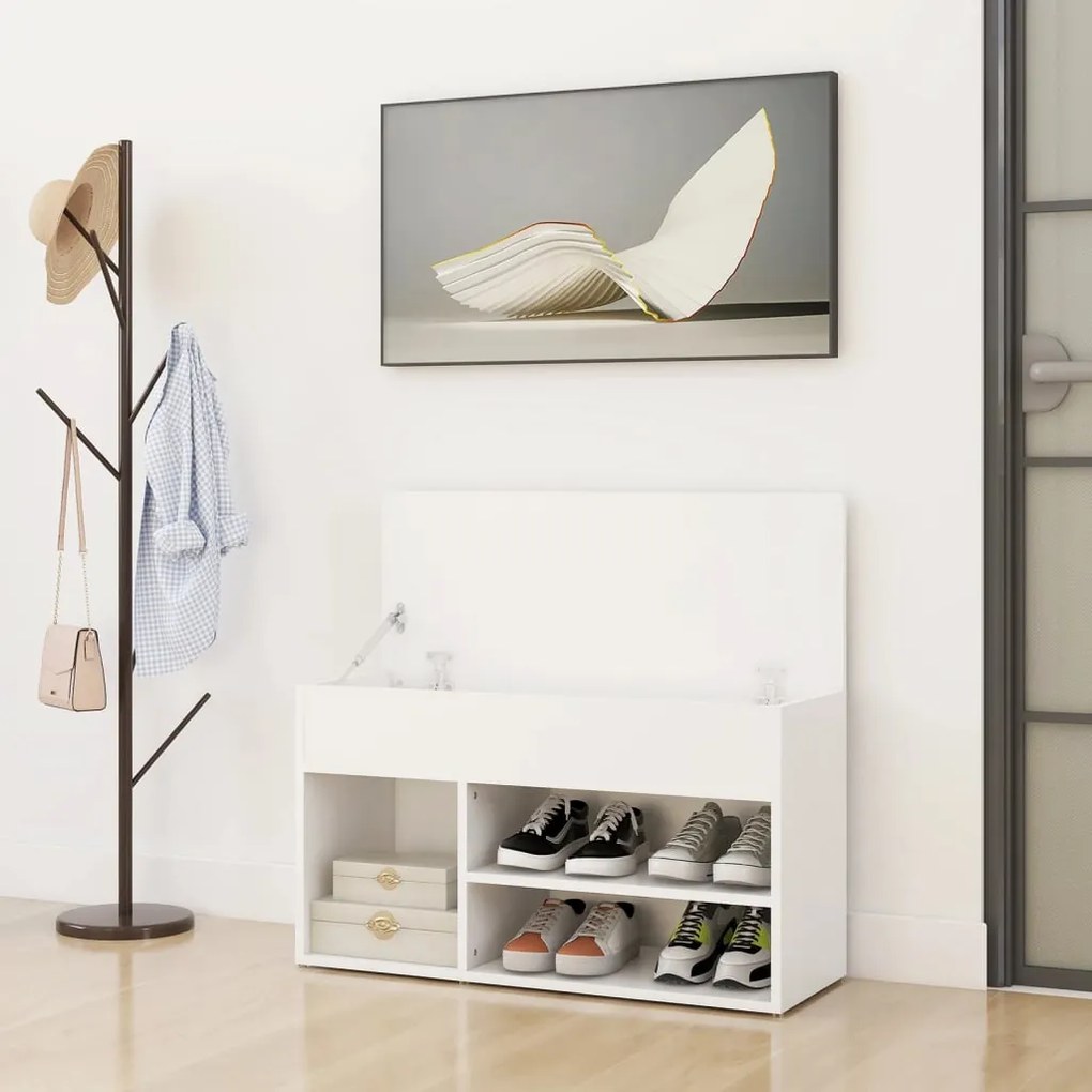 Banco sapateira 80x30x45 cm derivados de madeira branco