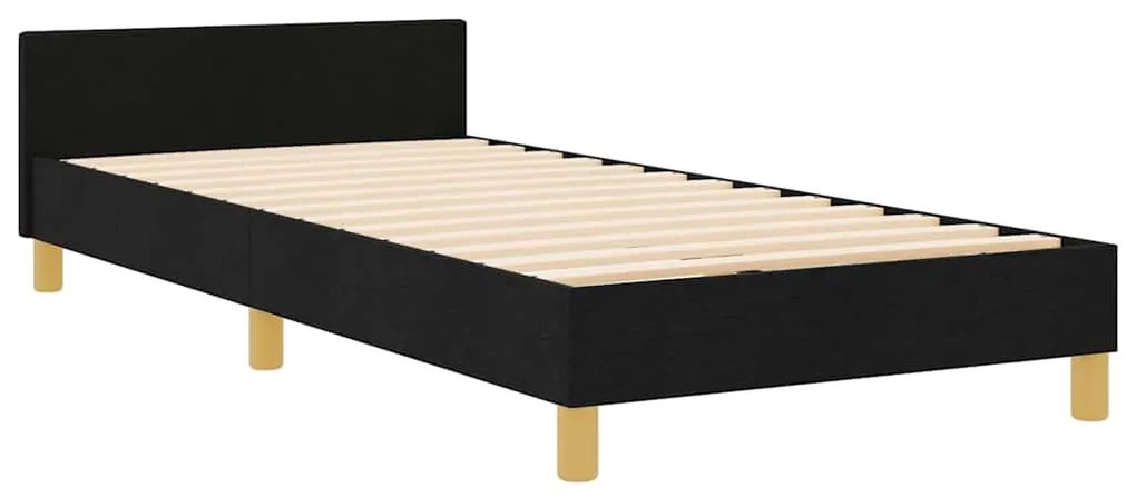 Estrutura de Cama Preta 90x190 cm Tecido