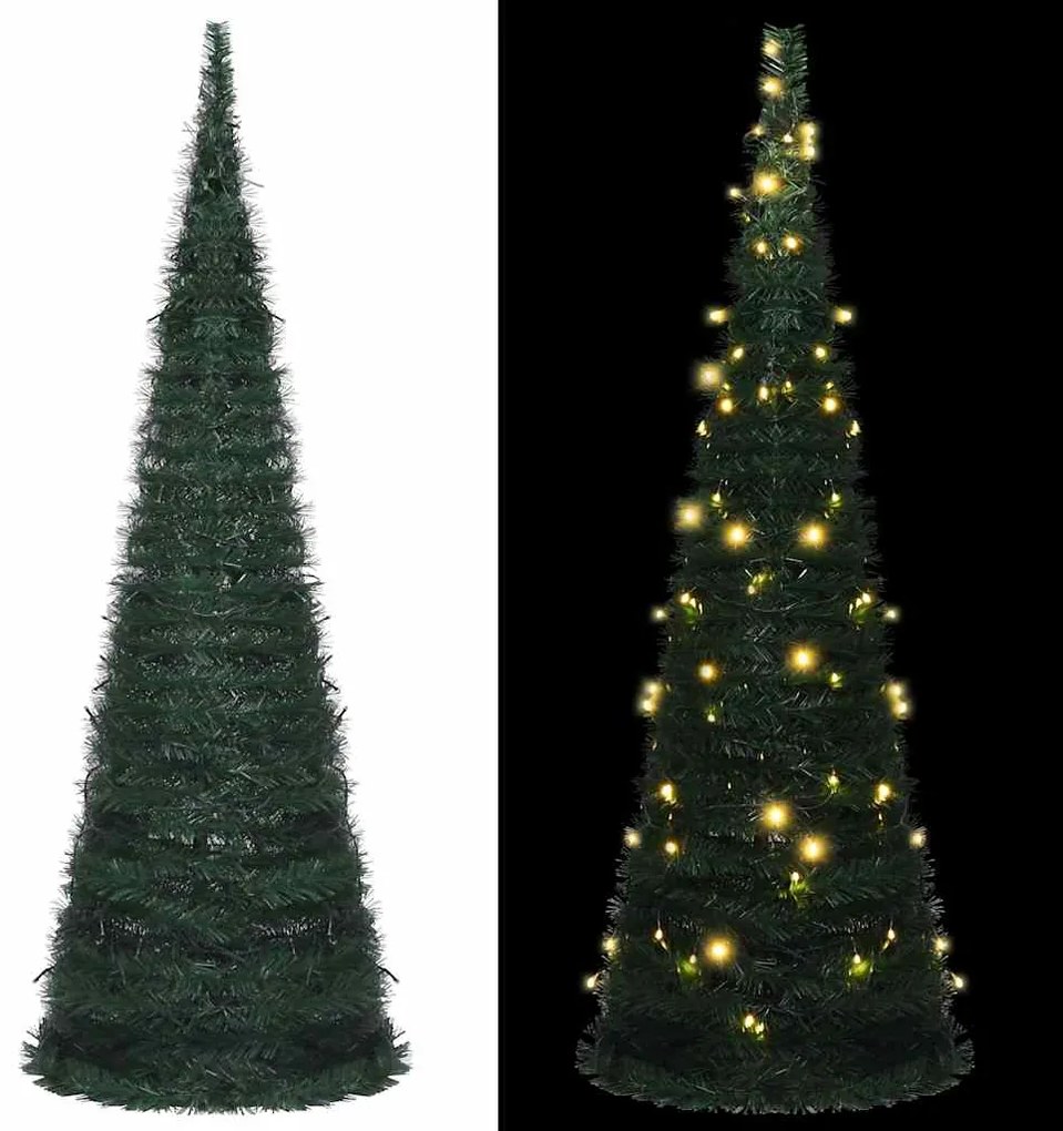 Árvore Natal pop-up artificial pré-iluminada 180 cm verde