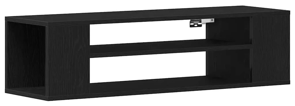 Gabinete de TV Montado na Parede vidaXL Preto Carvalho 100x30x26,5 cm