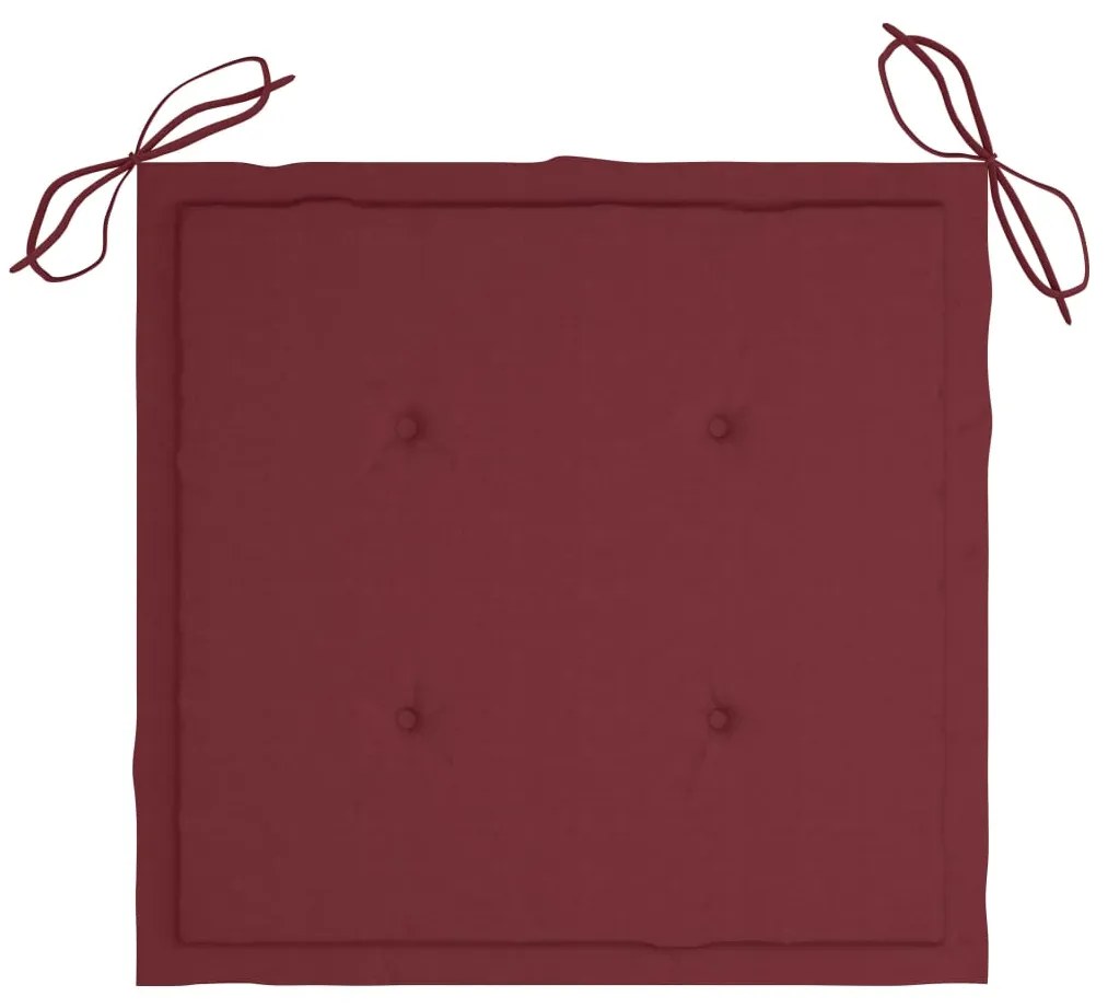 Cadeiras de jardim empiháveis c/ almofadões 8 pcs teca maciça