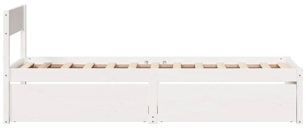 Cama sem colchão 90x190 cm madeira de pinho maciça branco