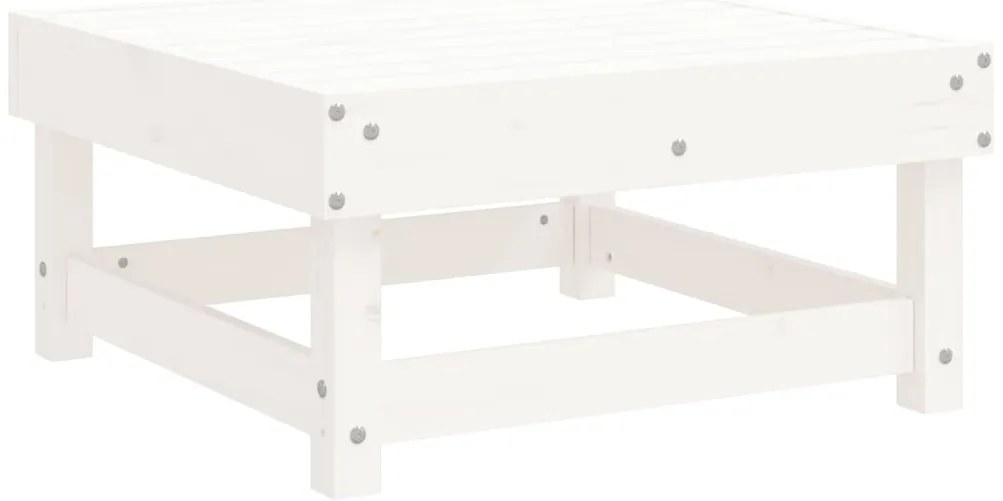 7 pcs conjunto lounge de jardim pinho maciço branco
