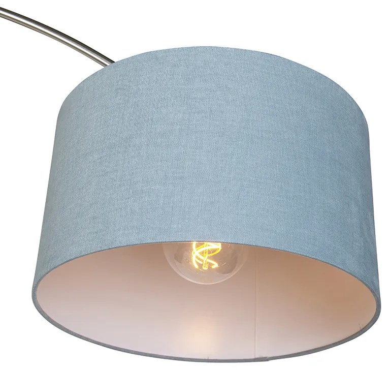 Candeeiro de Arco em Aço com Abajur 35/35/20 Azul Ajustável - XXL Moderno