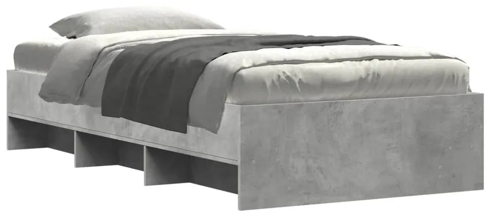 Estrutura de cama 100x200 cm derivados de madeira cinza sonoma