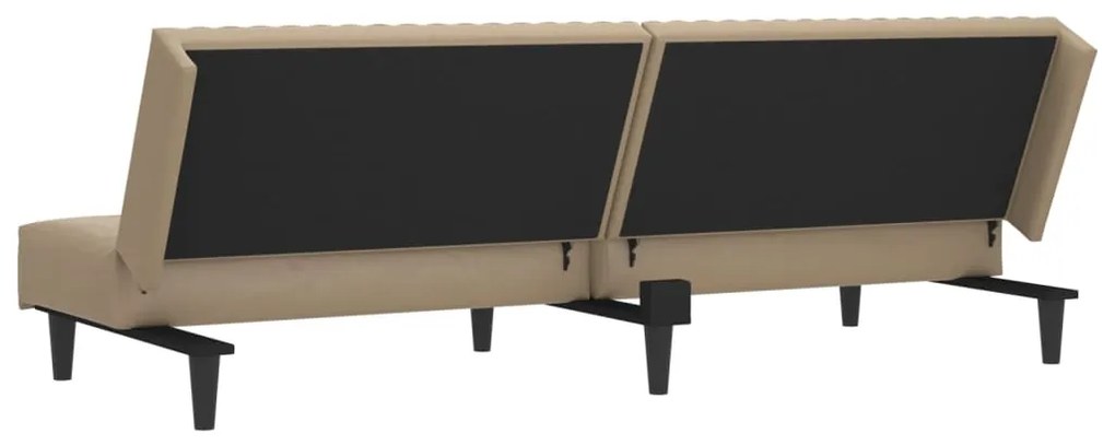 Sofá-cama de 2 lugares couro artificial cappuccino