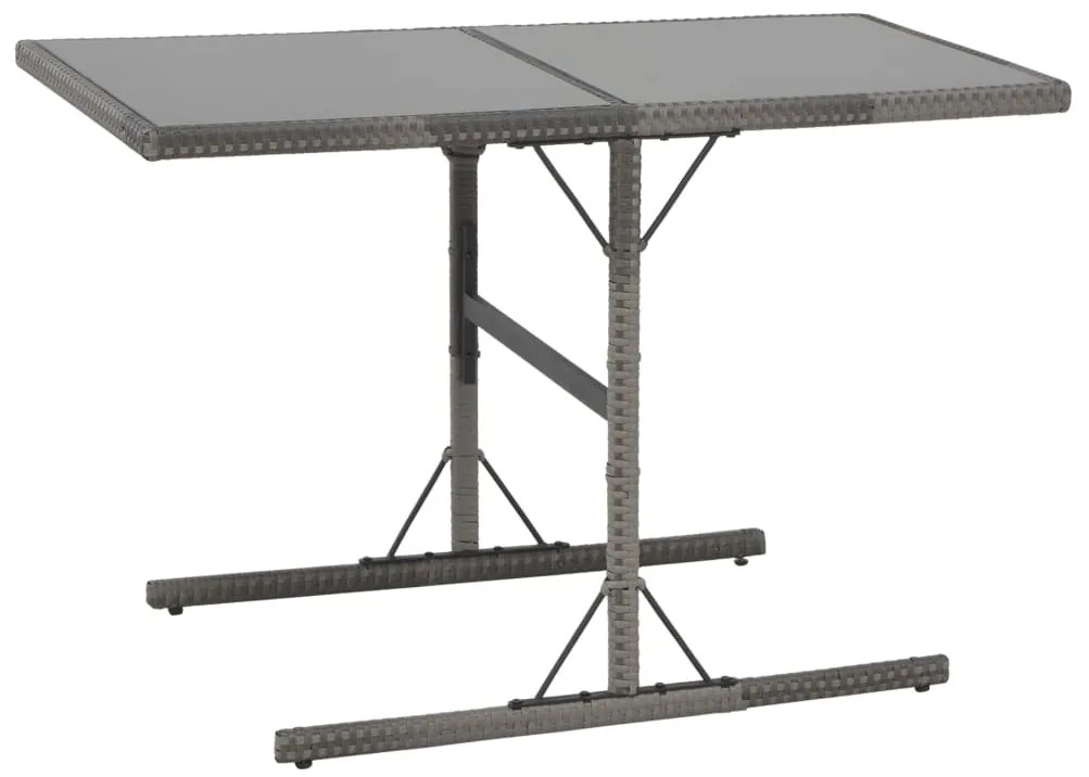 Conjunto jantar p/ exterior com almofadões 7 pcs vime cinzento