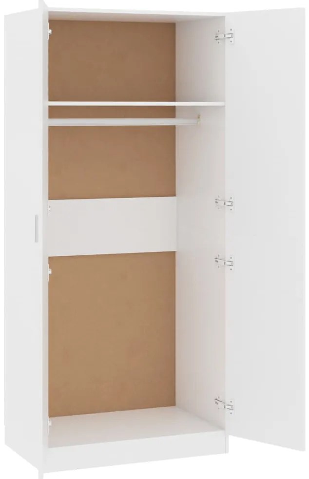 Roupeiro 80x52x180 cm derivados de madeira branco