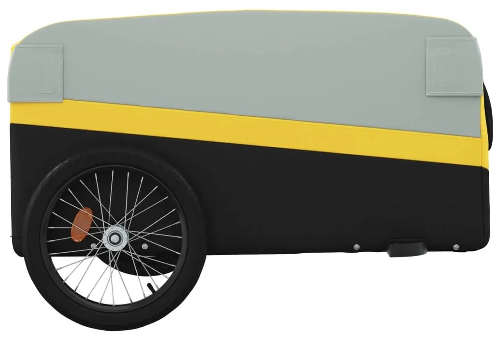 Reboque para bicicleta 45 kg ferro preto e amarelo