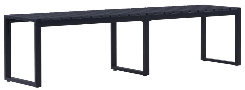 Banco de jardim 180 cm placa de PS preto
