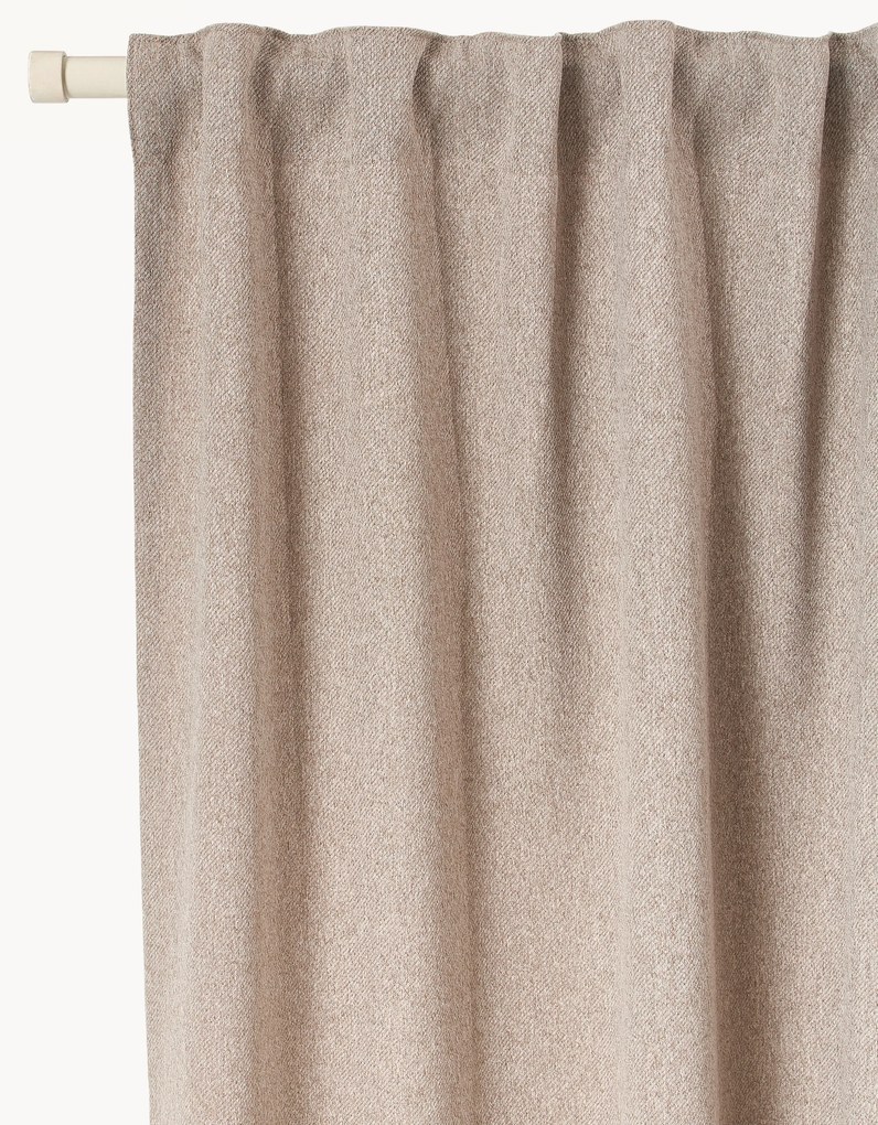 Cortinas opacas com multi-banda Joan, conjunto de 2, L 140 cm