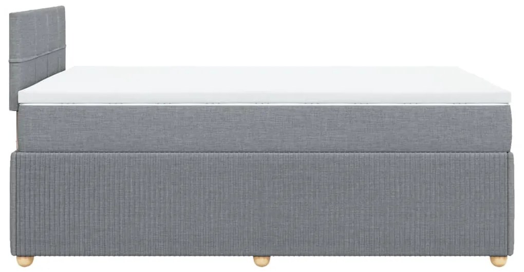 Cama boxspring com colchão 120x190 cm tecido cinzento-claro