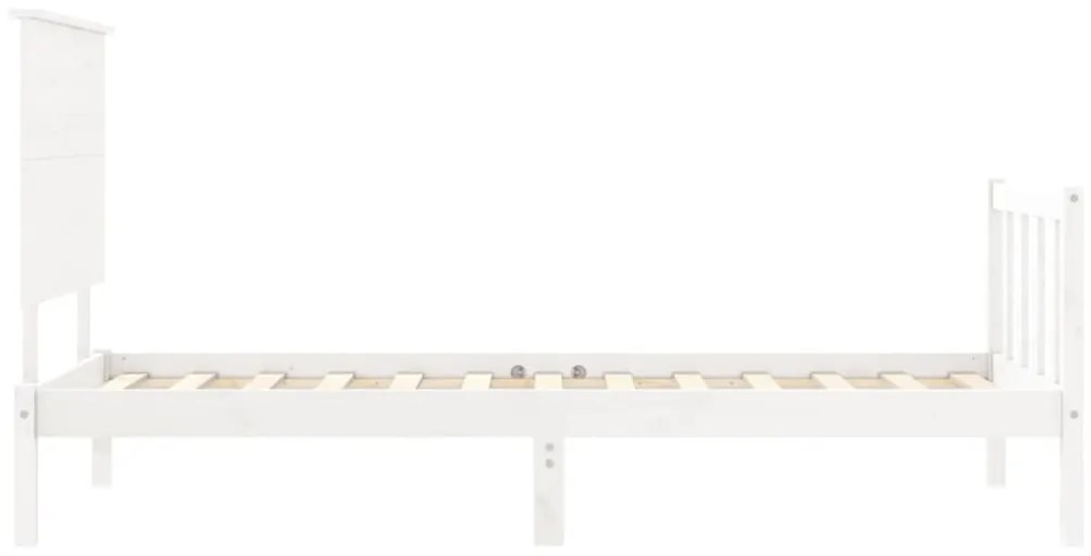 Cama sem colchão 100x200 cm madeira de pinho maciça branco