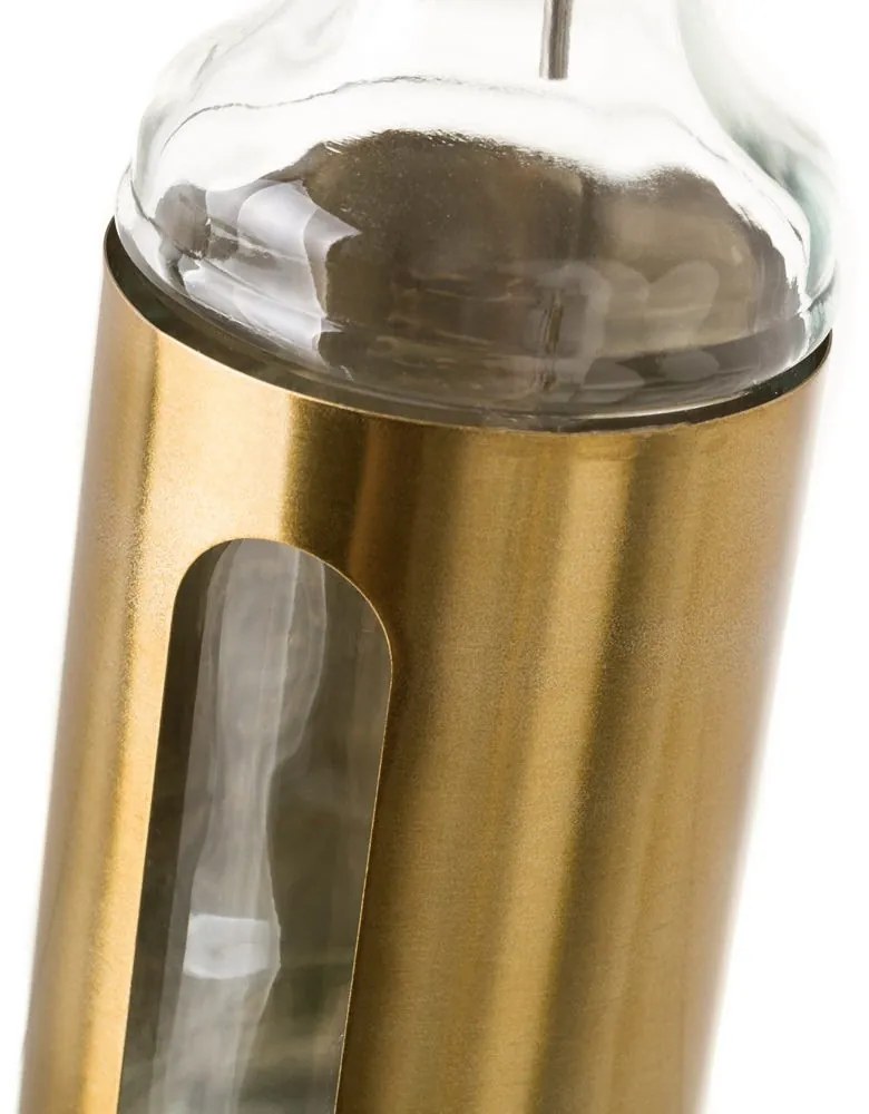 Galheteiro Vidro e Metal Dourado