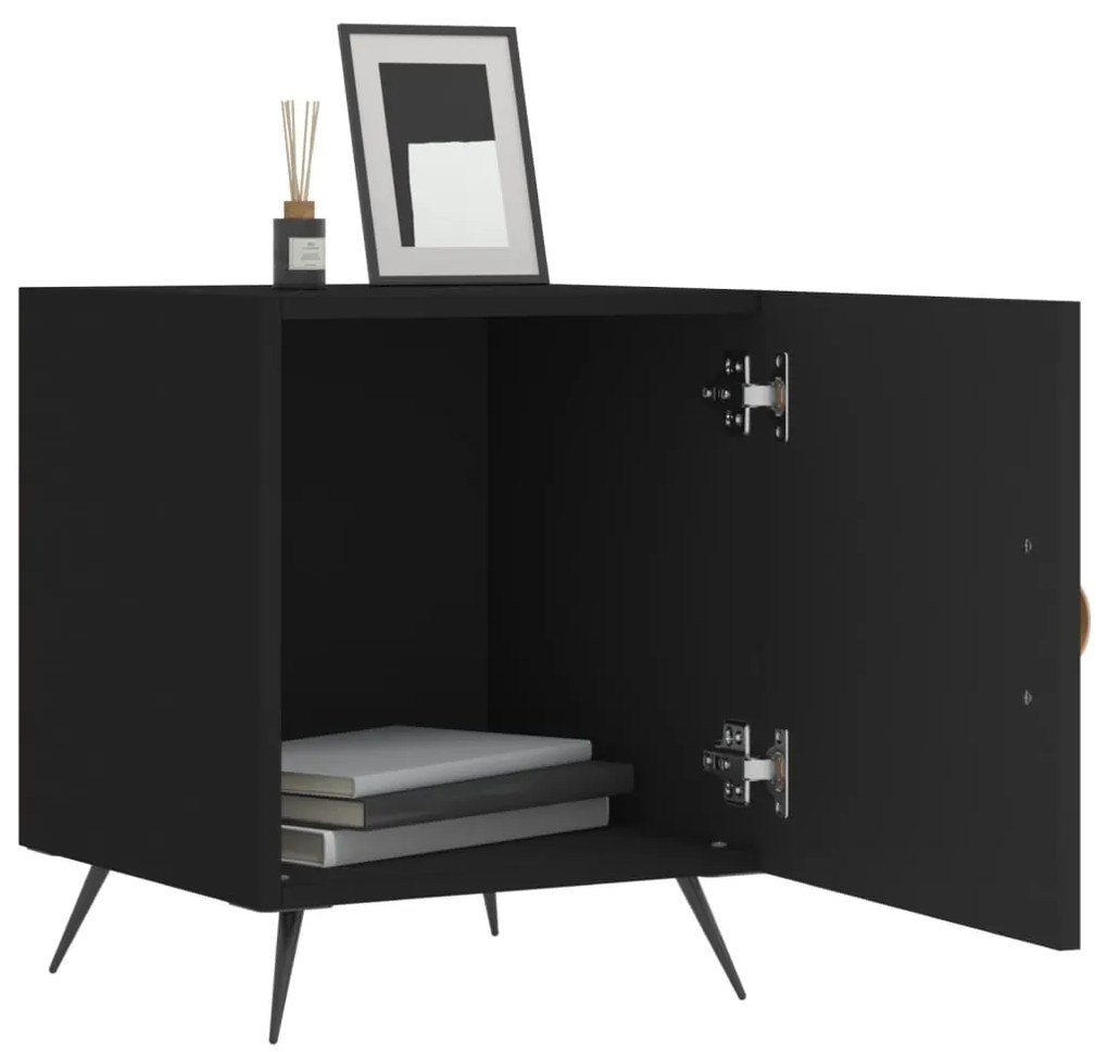 Mesa de cabeceira 40x40x50 cm derivados de madeira preto