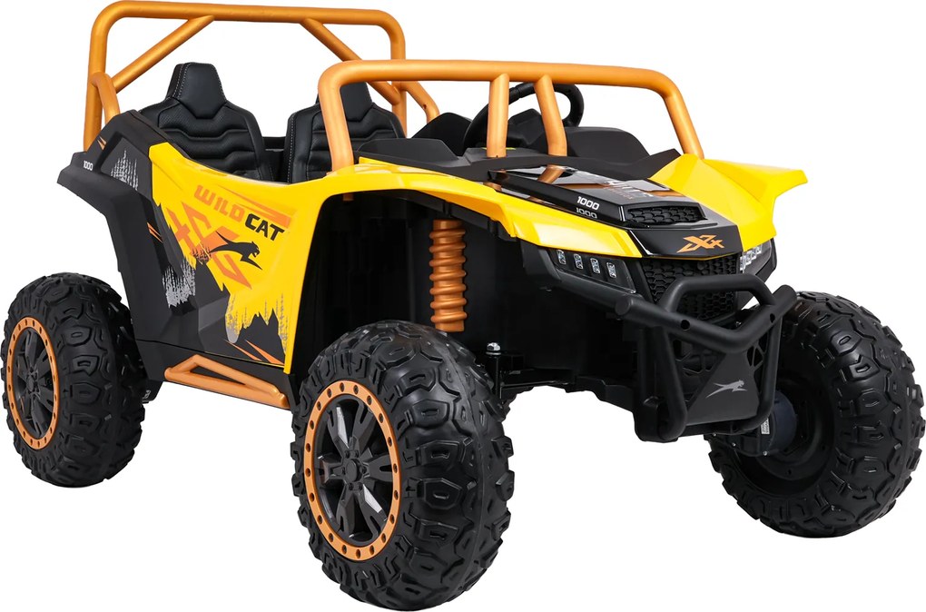 Buggy elétrico para Crianças 24V, 4x4 Arctic Cat WILDCAT XX, 2 Lugares Rodas Espuma EVA, assento couro Amarelo