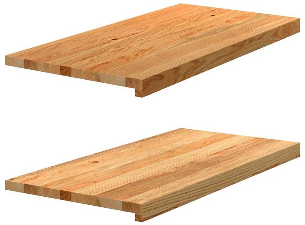 vidaXL Soleiras da janela 2 pcs 80x40x2 cm carvalho castanho-claro