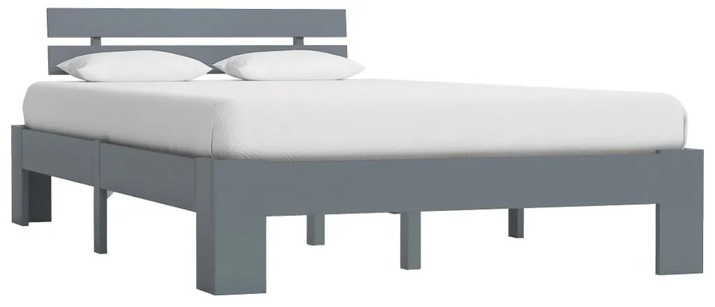 Estrutura de cama 120x200 cm pinho maciço cinzento