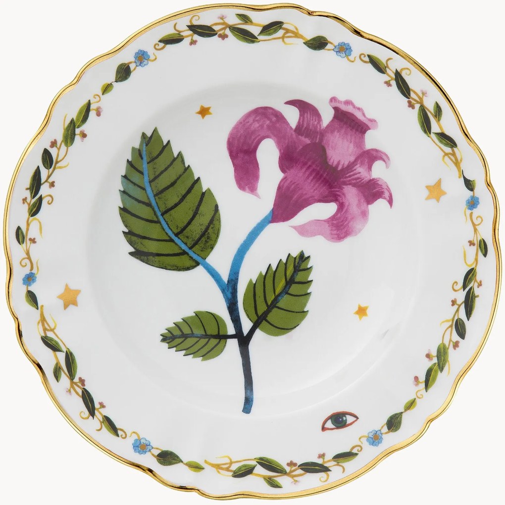 Prato de sopa em porcelana artesanal Fabula