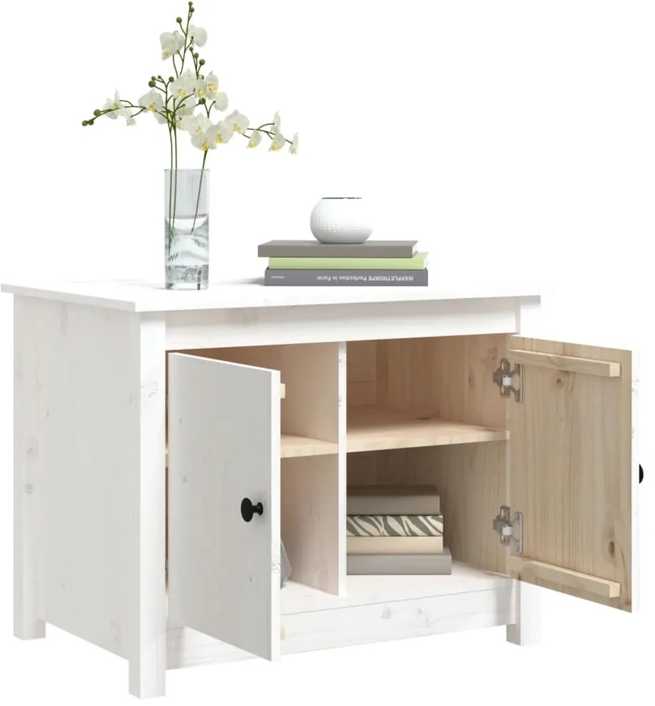 Mesa de centro 71x49x55 cm pinho maciço branco