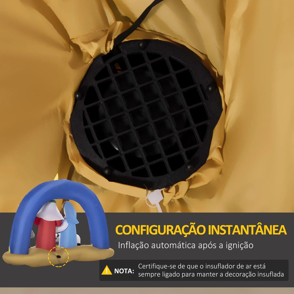 Decoração Insuflável de Natal 157cm com Luzes LED IP44 Incluí Inflador