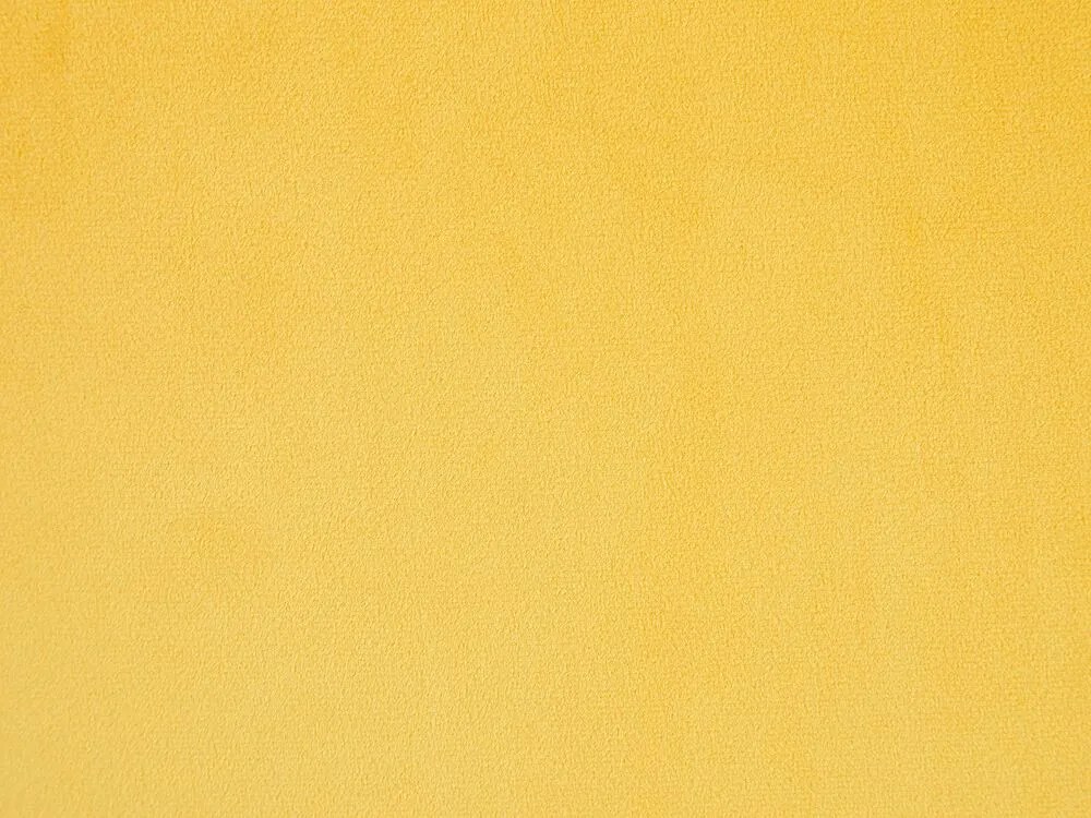 Tamborete em veludo amarelo GIRAFFE Beliani