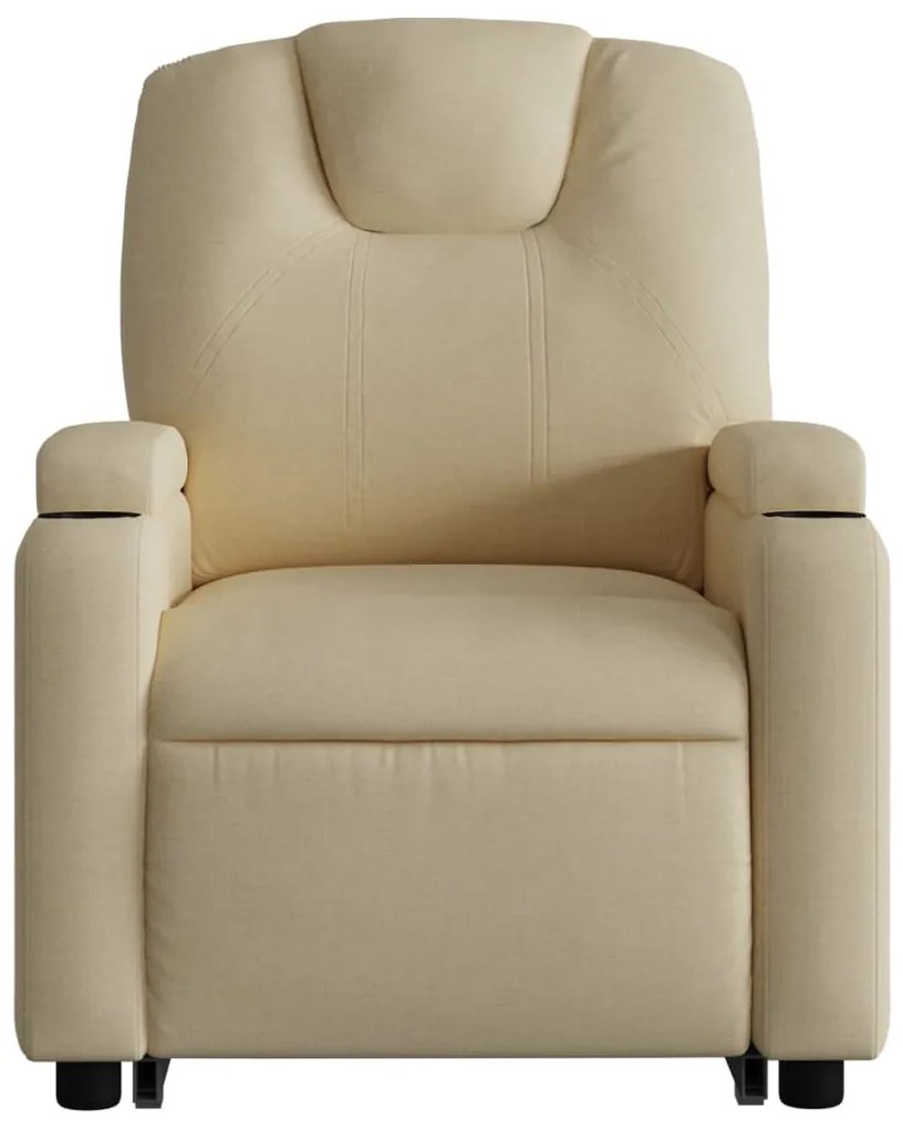 Poltrona reclinável elevatória tecido cor creme