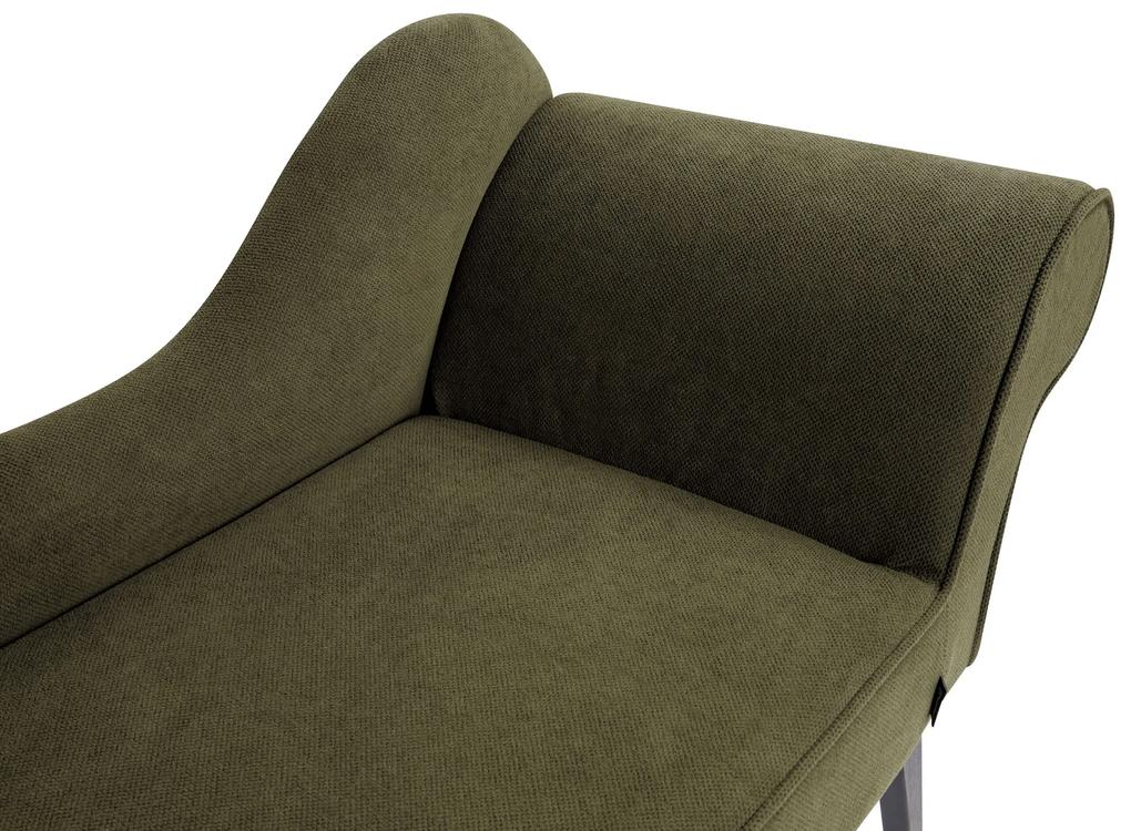 Chaise-longue à direita em tecido verde-oliva BIARRITZ Beliani