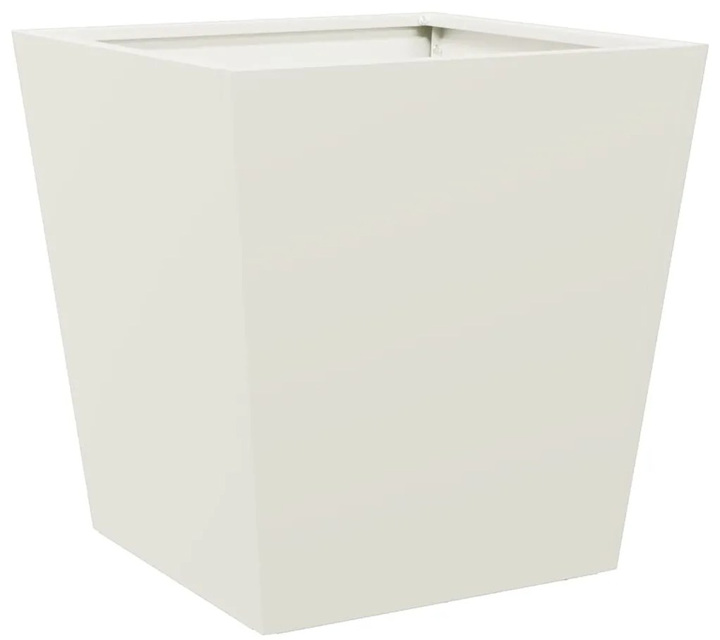 Vaso/floreira de jardim 40x40x40 cm aço branco