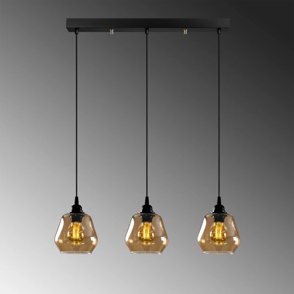 Candeeiro de Teto Gold - Dourado e Preto - 65 x 15 cm