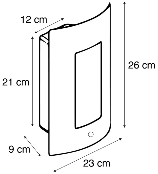 Candeeiro de parede exterior em aço IP44 sensor crepuscular - Emmerald Moderno