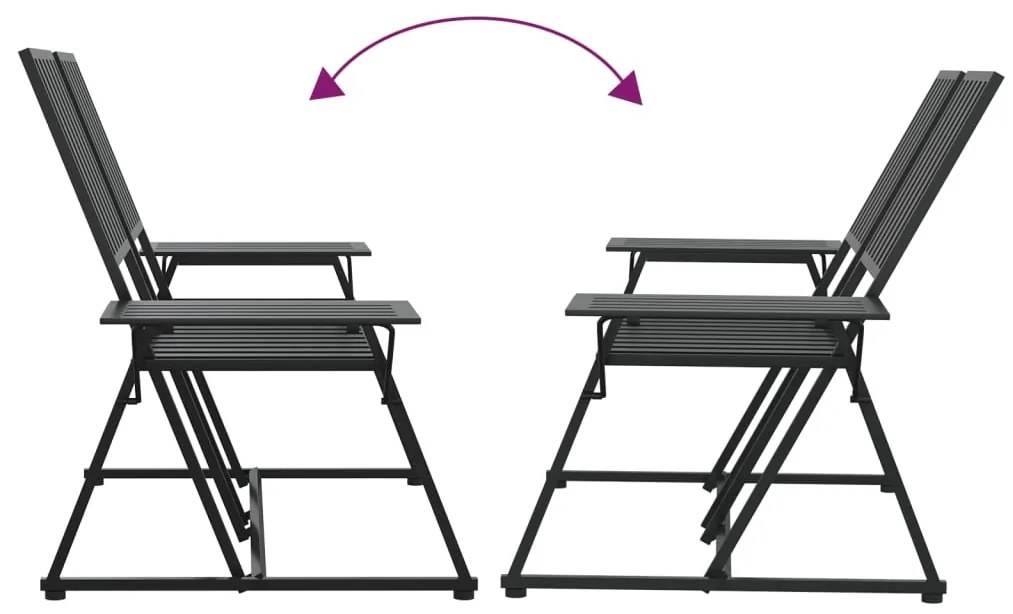 Banco de jardim de 2 lugares 165 cm aço preto